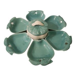 MCM Vintage Hoenig of California Turquoise Apple Chip & Dip Set
